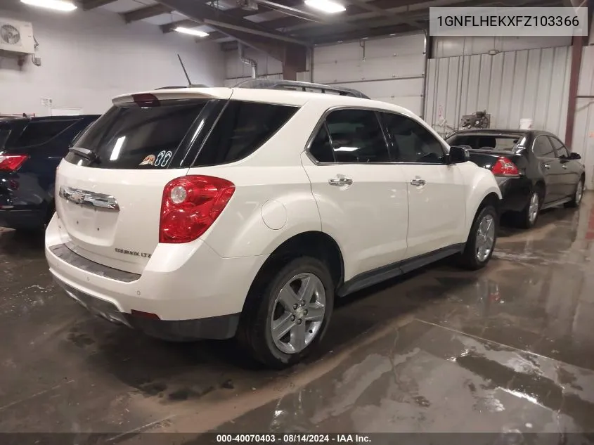 2015 Chevrolet Equinox Ltz VIN: 1GNFLHEKXFZ103366 Lot: 40070403