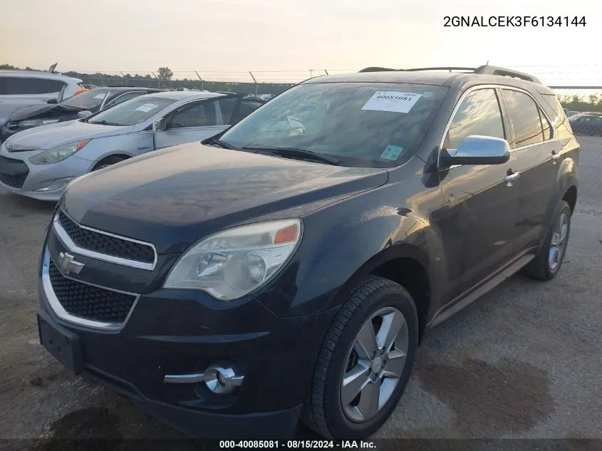 2015 Chevrolet Equinox 2Lt VIN: 2GNALCEK3F6134144 Lot: 40085081