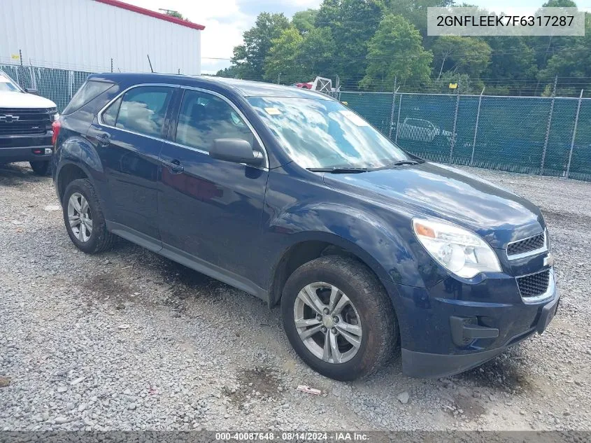 2015 Chevrolet Equinox Ls VIN: 2GNFLEEK7F6317287 Lot: 40087648