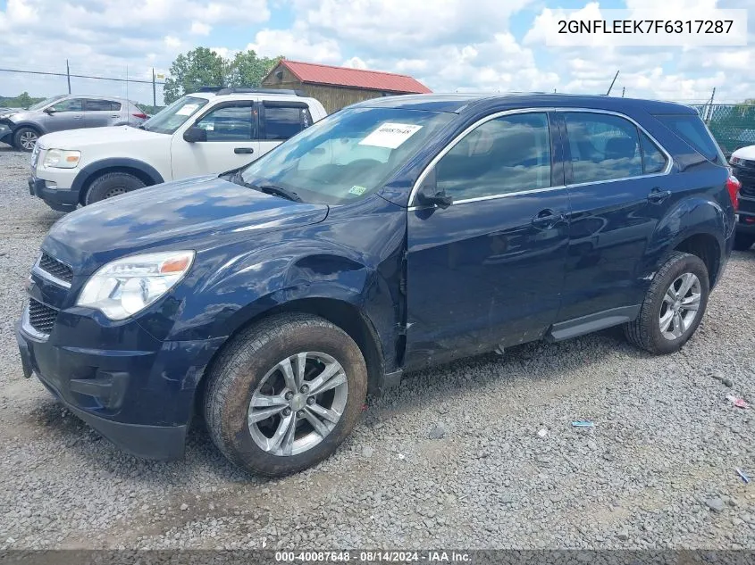 2015 Chevrolet Equinox Ls VIN: 2GNFLEEK7F6317287 Lot: 40087648