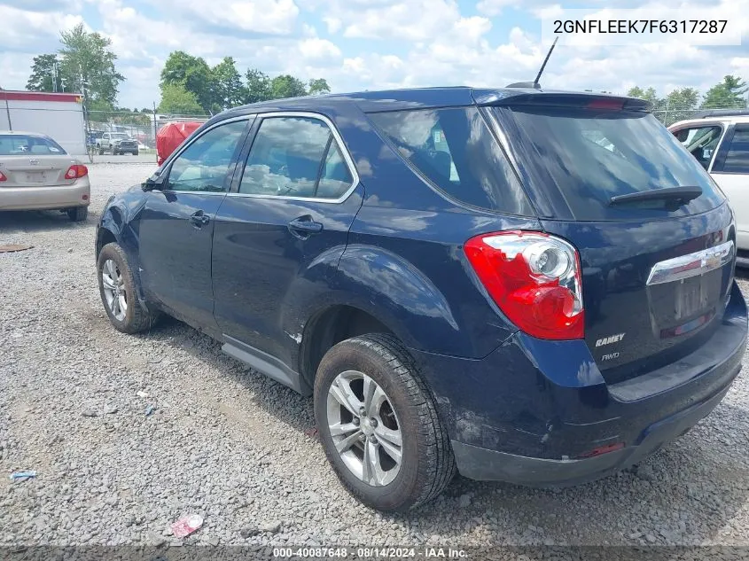 2015 Chevrolet Equinox Ls VIN: 2GNFLEEK7F6317287 Lot: 40087648