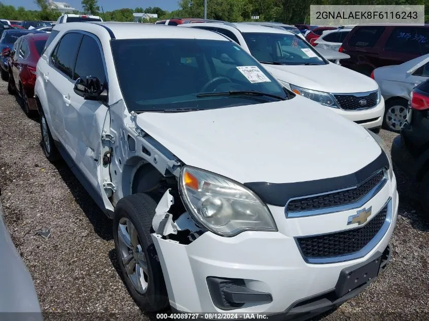 2015 Chevrolet Equinox Ls VIN: 2GNALAEK8F6116243 Lot: 40089727