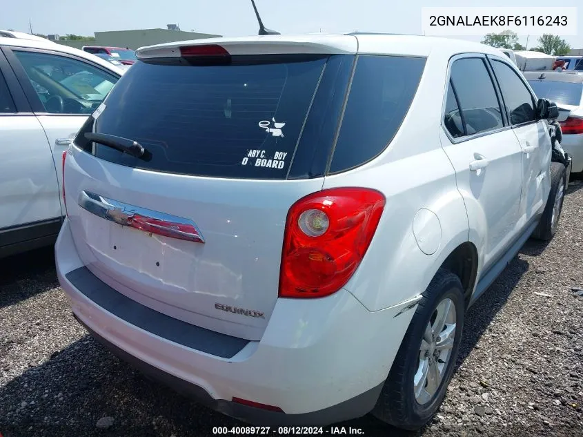 2GNALAEK8F6116243 2015 Chevrolet Equinox Ls