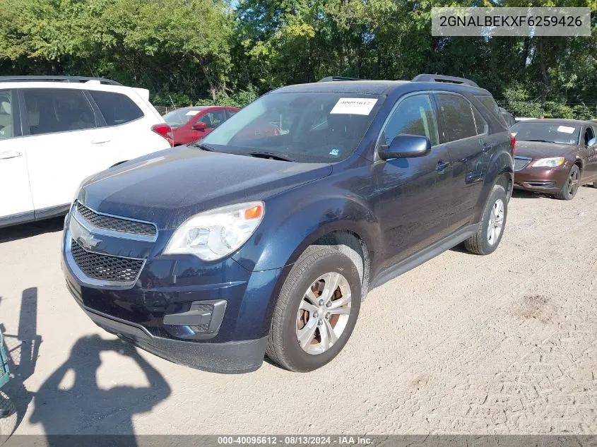 2015 Chevrolet Equinox Lt VIN: 2GNALBEKXF6259426 Lot: 40095612