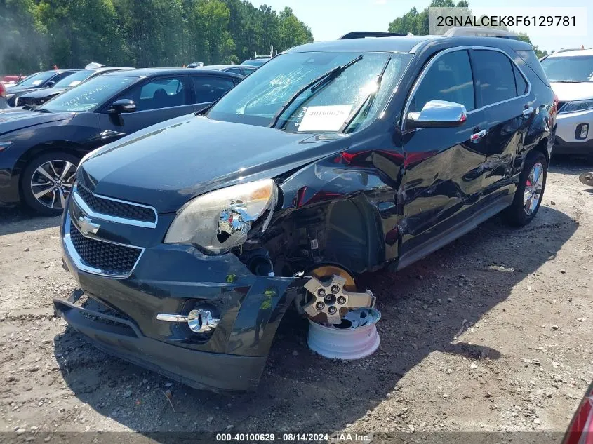 2015 Chevrolet Equinox 2Lt VIN: 2GNALCEK8F6129781 Lot: 40100629