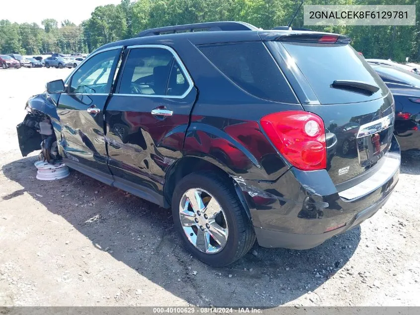 2015 Chevrolet Equinox 2Lt VIN: 2GNALCEK8F6129781 Lot: 40100629