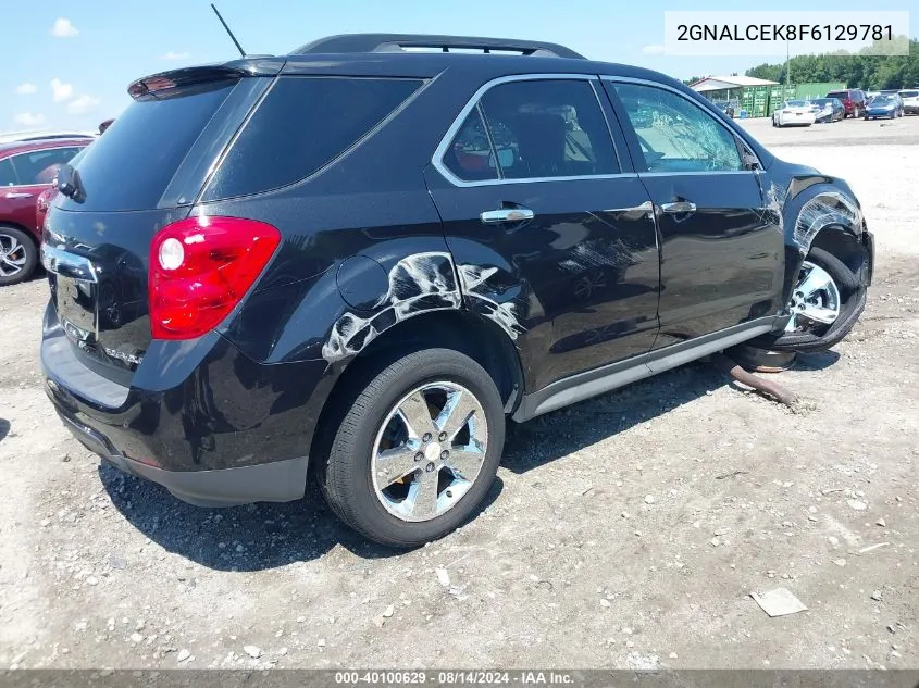 2015 Chevrolet Equinox 2Lt VIN: 2GNALCEK8F6129781 Lot: 40100629