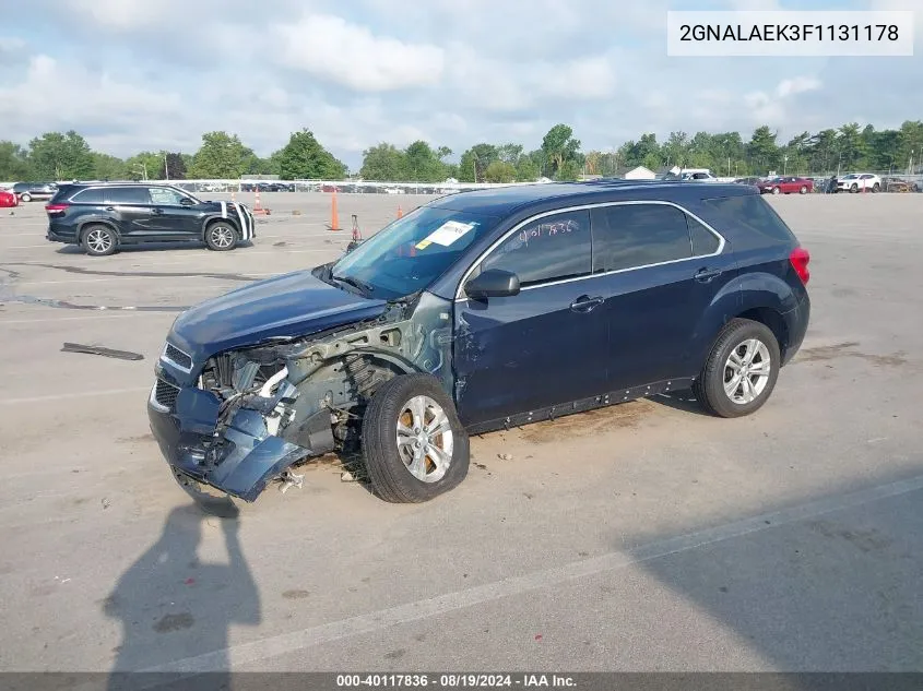 2015 Chevrolet Equinox Ls VIN: 2GNALAEK3F1131178 Lot: 40117836