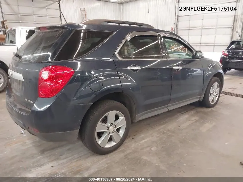 2015 Chevrolet Equinox Lt VIN: 2GNFLGEK2F6175104 Lot: 40136987