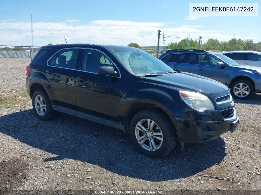 2015 Chevrolet Equinox Ls VIN: 2GNFLEEK0F6147242 Lot: 40146920