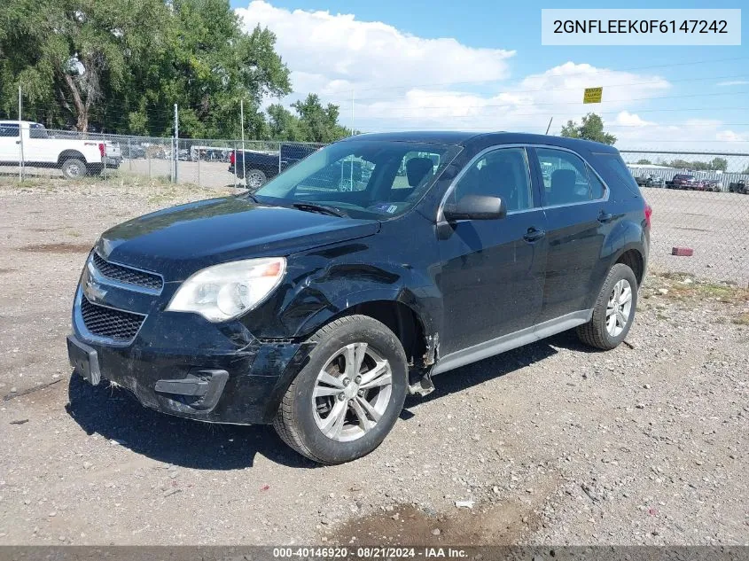 2015 Chevrolet Equinox Ls VIN: 2GNFLEEK0F6147242 Lot: 40146920