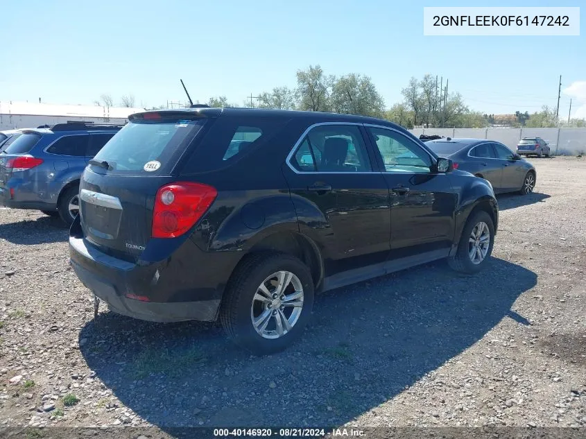 2015 Chevrolet Equinox Ls VIN: 2GNFLEEK0F6147242 Lot: 40146920