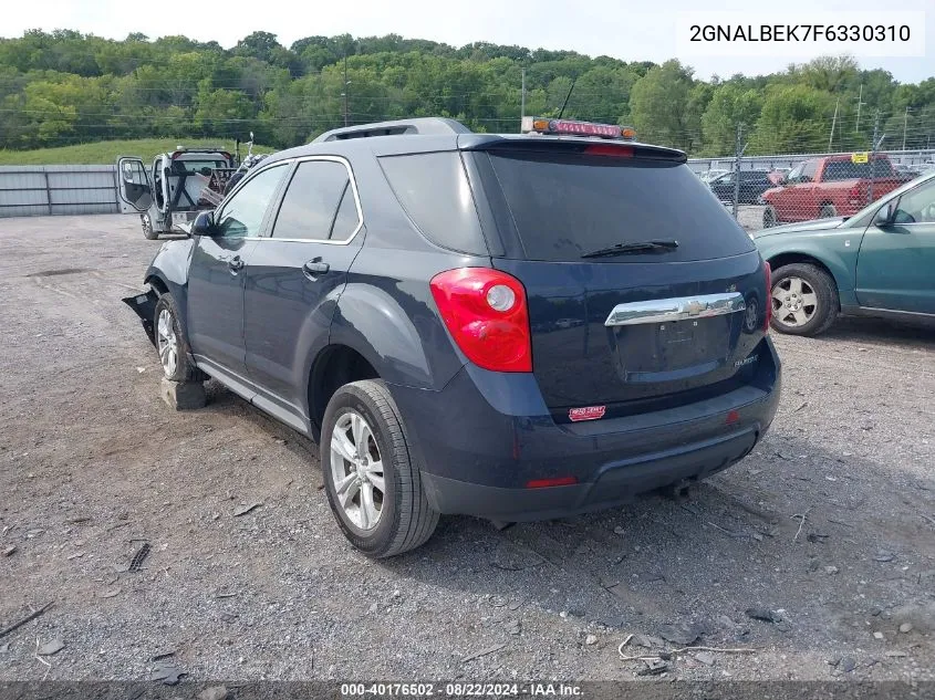 2015 Chevrolet Equinox 1Lt VIN: 2GNALBEK7F6330310 Lot: 40176502