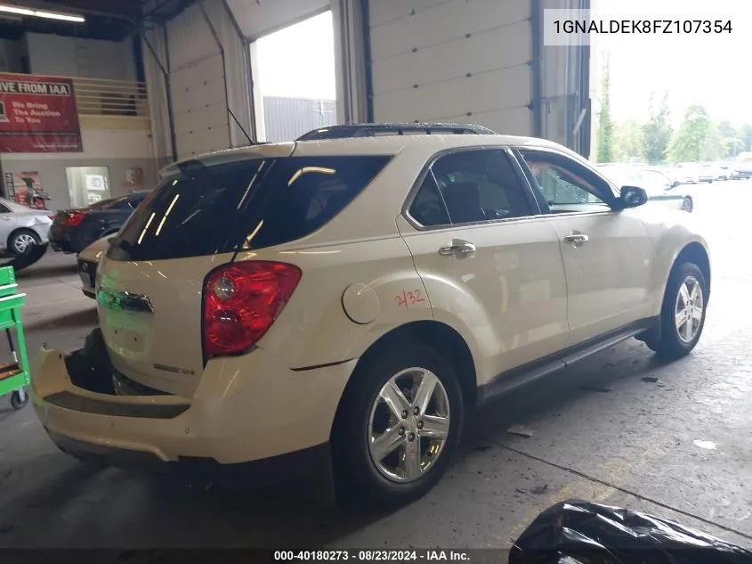 2015 Chevrolet Equinox Ltz VIN: 1GNALDEK8FZ107354 Lot: 40180273