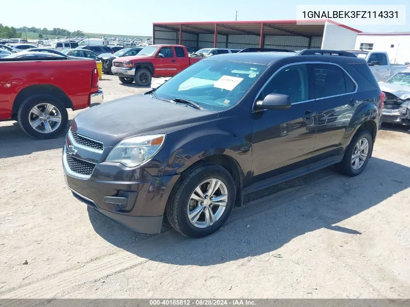 2015 Chevrolet Equinox 1Lt VIN: 1GNALBEK3FZ114331 Lot: 40185812