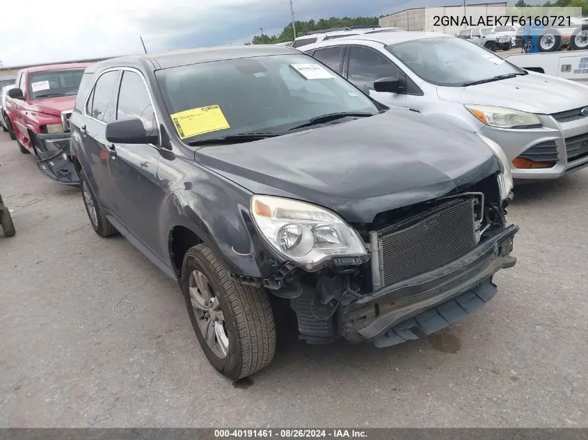 2015 Chevrolet Equinox Ls VIN: 2GNALAEK7F6160721 Lot: 40191461