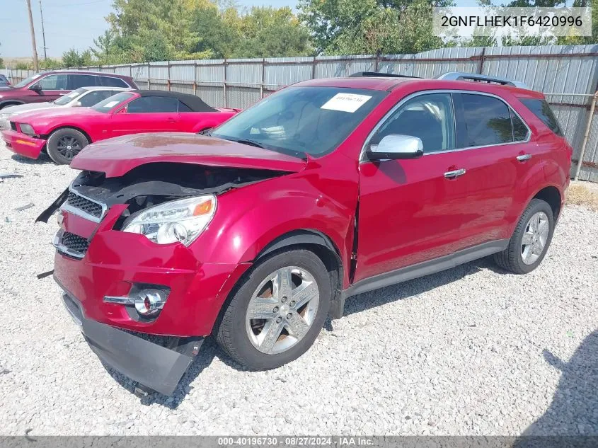 2015 Chevrolet Equinox Ltz VIN: 2GNFLHEK1F6420996 Lot: 40196730