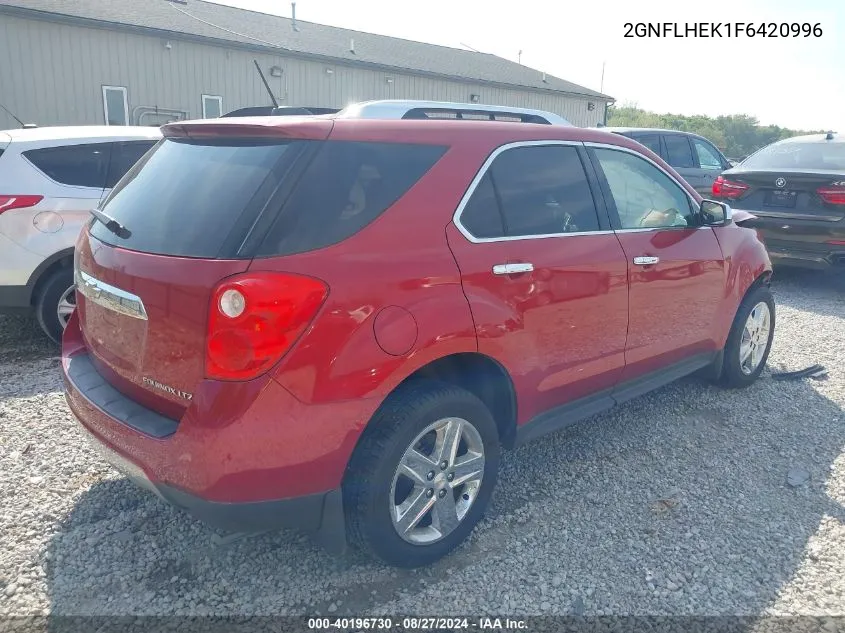 2015 Chevrolet Equinox Ltz VIN: 2GNFLHEK1F6420996 Lot: 40196730