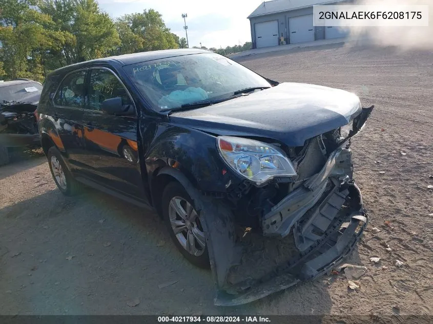 2015 Chevrolet Equinox Ls VIN: 2GNALAEK6F6208175 Lot: 40217934