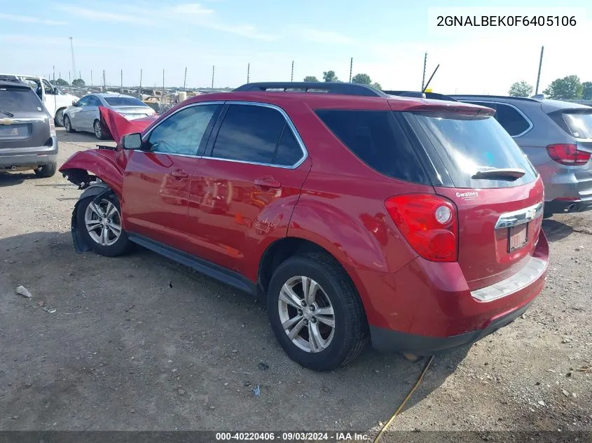 2015 Chevrolet Equinox 1Lt VIN: 2GNALBEK0F6405106 Lot: 40220406