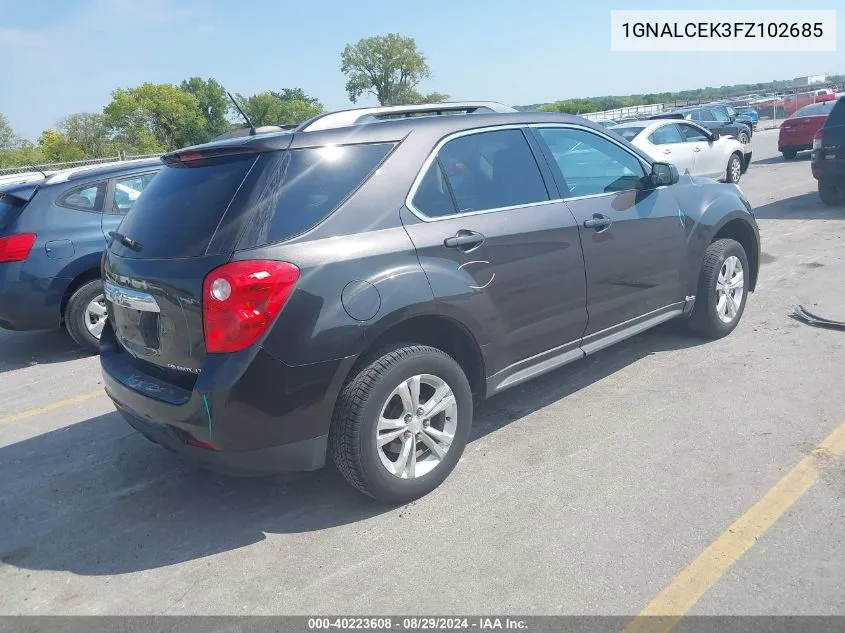 2015 Chevrolet Equinox 2Lt VIN: 1GNALCEK3FZ102685 Lot: 40223608