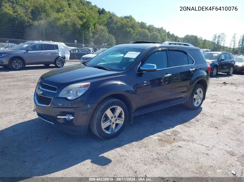 2015 Chevrolet Equinox Ltz VIN: 2GNALDEK4F6410076 Lot: 40230015