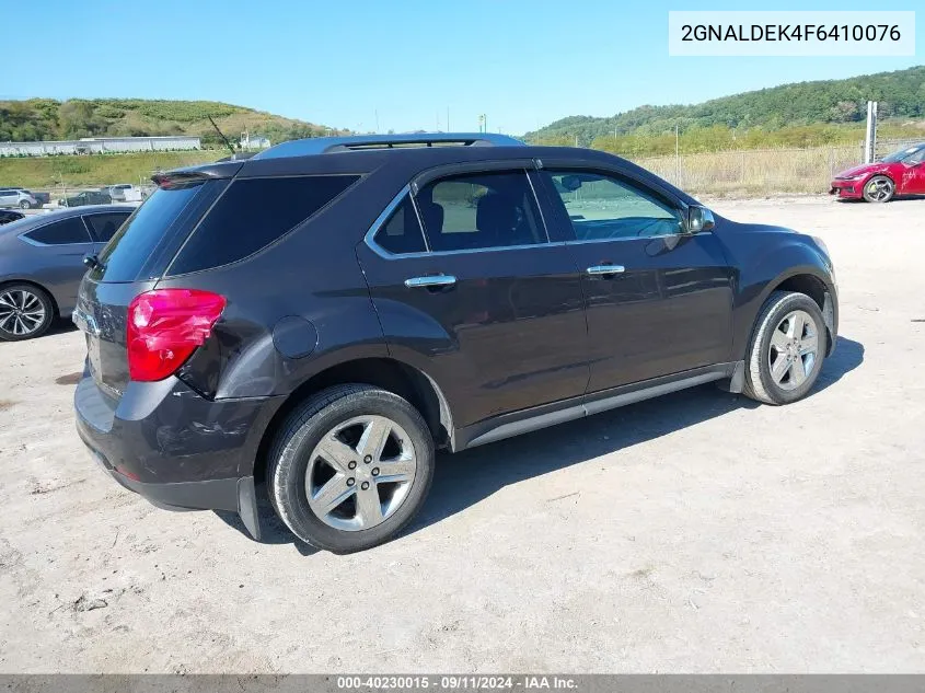 2015 Chevrolet Equinox Ltz VIN: 2GNALDEK4F6410076 Lot: 40230015