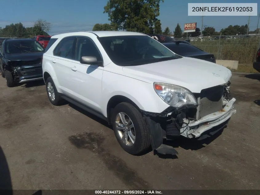 2015 Chevrolet Equinox Ls VIN: 2GNFLEEK2F6192053 Lot: 40244372