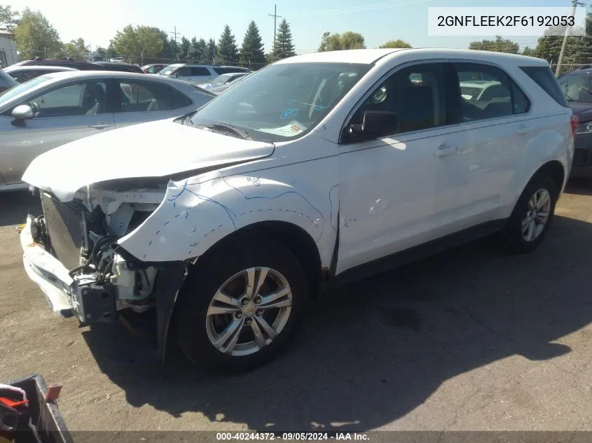 2015 Chevrolet Equinox Ls VIN: 2GNFLEEK2F6192053 Lot: 40244372