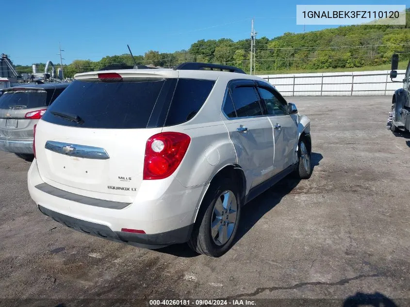 2015 Chevrolet Equinox 1Lt VIN: 1GNALBEK3FZ110120 Lot: 40260181