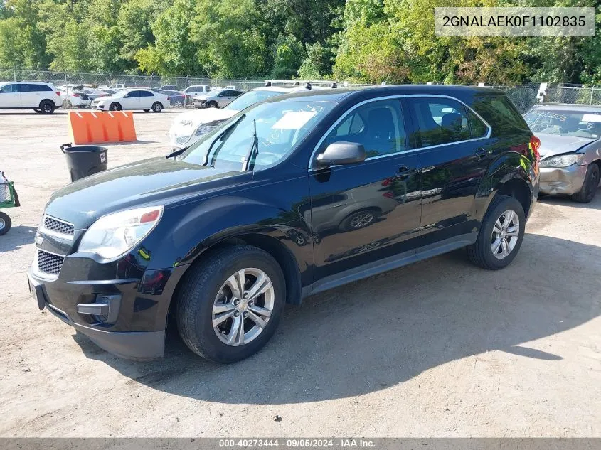 2015 Chevrolet Equinox Ls VIN: 2GNALAEK0F1102835 Lot: 40273444