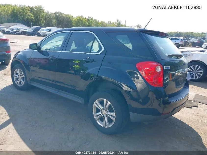 2015 Chevrolet Equinox Ls VIN: 2GNALAEK0F1102835 Lot: 40273444