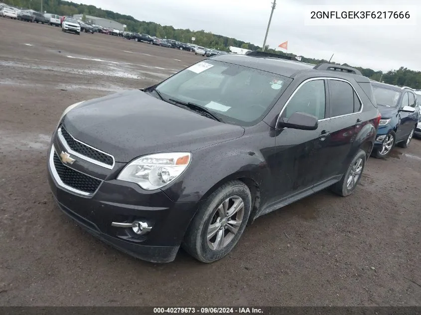 2015 Chevrolet Equinox Lt VIN: 2GNFLGEK3F6217666 Lot: 40279673