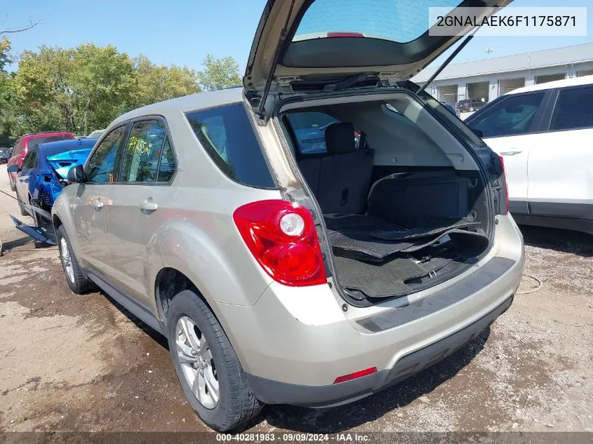 2015 Chevrolet Equinox Ls VIN: 2GNALAEK6F1175871 Lot: 40281983