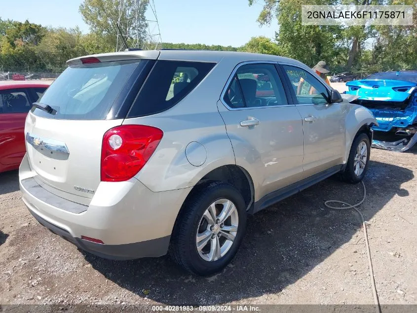 2015 Chevrolet Equinox Ls VIN: 2GNALAEK6F1175871 Lot: 40281983