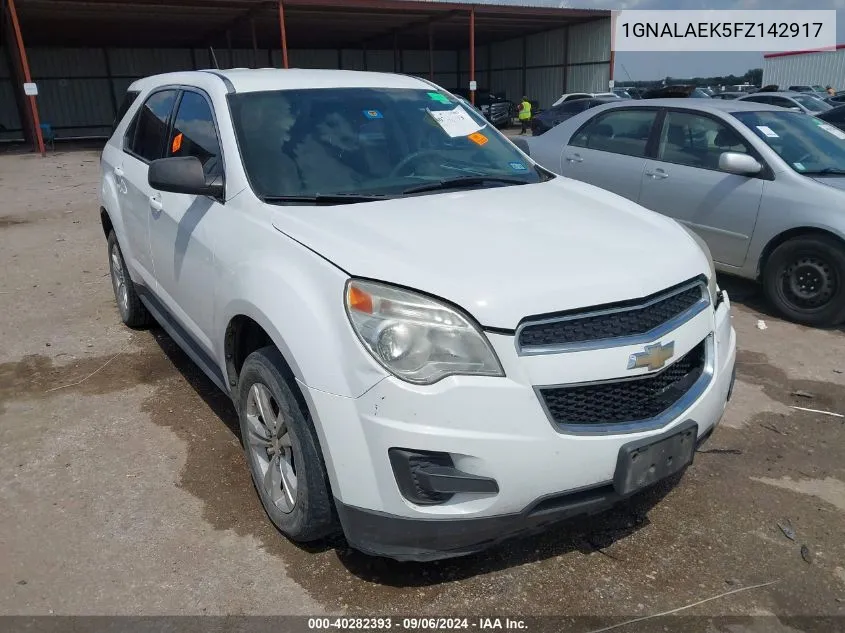 2015 Chevrolet Equinox Ls VIN: 1GNALAEK5FZ142917 Lot: 40282393