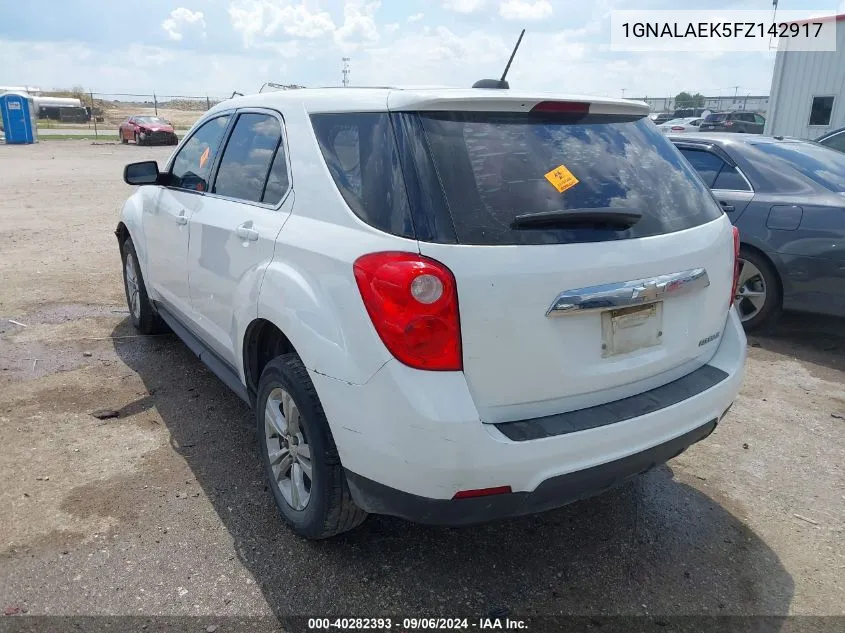 2015 Chevrolet Equinox Ls VIN: 1GNALAEK5FZ142917 Lot: 40282393