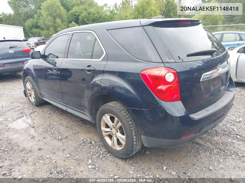 2015 Chevrolet Equinox Ls VIN: 2GNALAEK5F1148418 Lot: 40283185