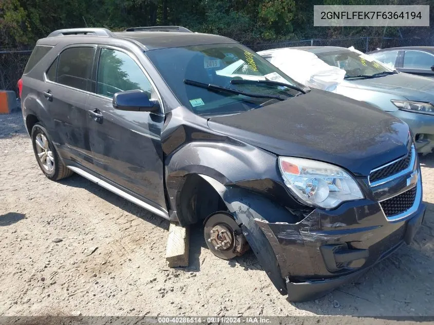 2015 Chevrolet Equinox Lt VIN: 2GNFLFEK7F6364194 Lot: 40286514