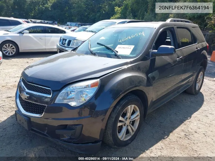 2015 Chevrolet Equinox Lt VIN: 2GNFLFEK7F6364194 Lot: 40286514