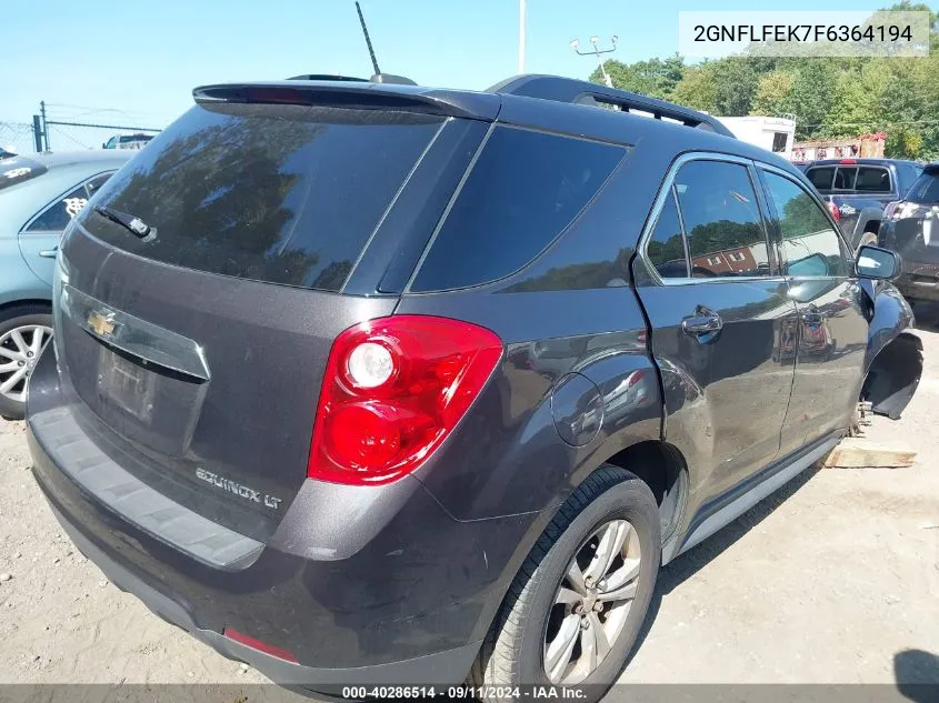 2015 Chevrolet Equinox Lt VIN: 2GNFLFEK7F6364194 Lot: 40286514