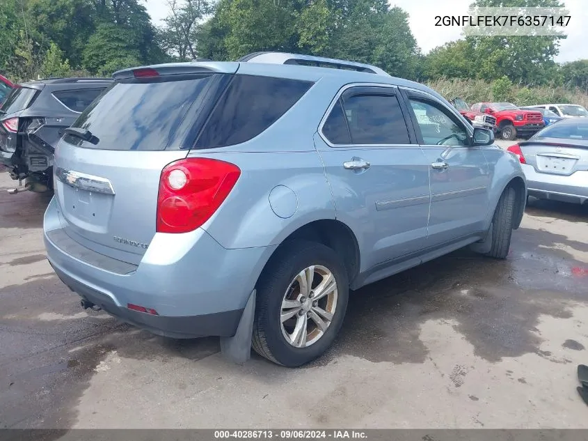 2015 Chevrolet Equinox 1Lt VIN: 2GNFLFEK7F6357147 Lot: 40286713