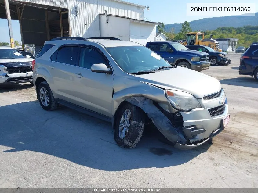 2GNFLFEK1F6314360 2015 Chevrolet Equinox 1Lt