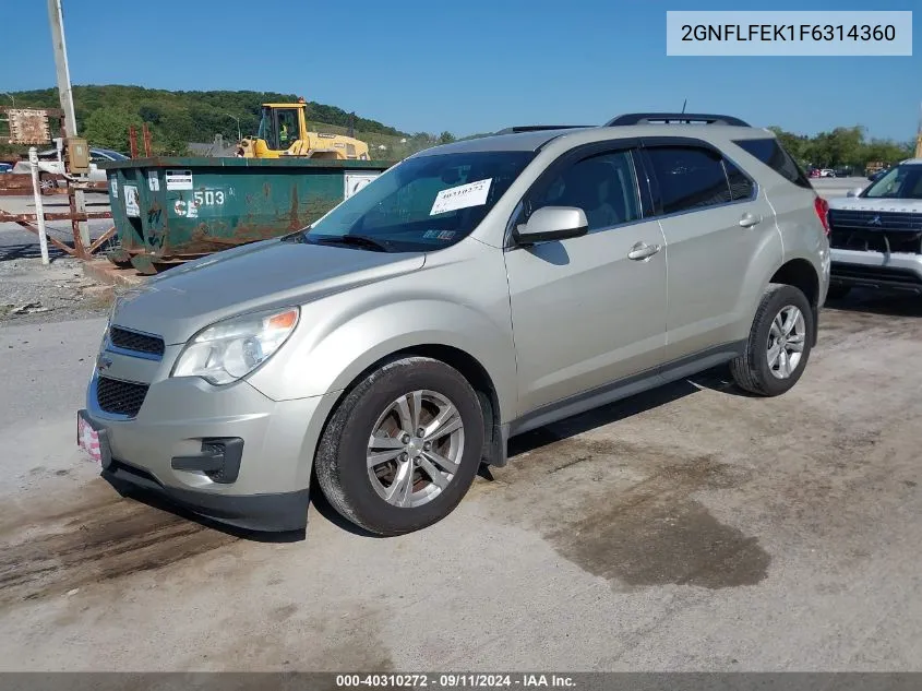 2015 Chevrolet Equinox 1Lt VIN: 2GNFLFEK1F6314360 Lot: 40310272