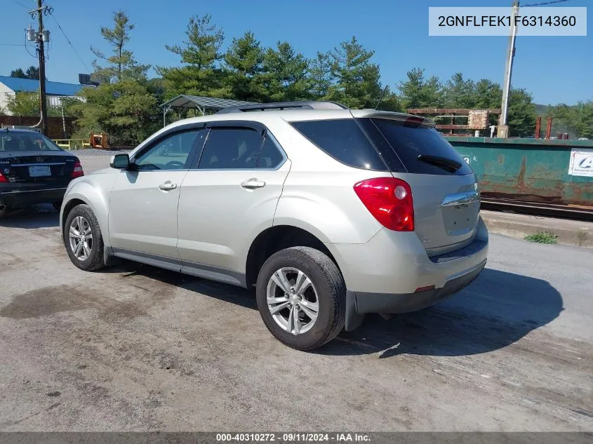 2GNFLFEK1F6314360 2015 Chevrolet Equinox 1Lt