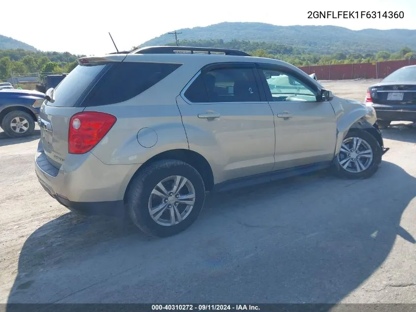 2015 Chevrolet Equinox 1Lt VIN: 2GNFLFEK1F6314360 Lot: 40310272