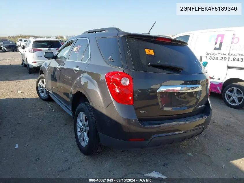 2015 Chevrolet Equinox 1Lt VIN: 2GNFLFEK4F6189340 Lot: 40321049