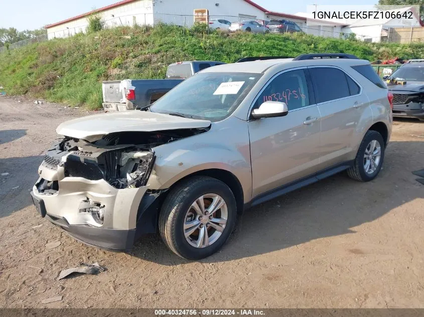 1GNALCEK5FZ106642 2015 Chevrolet Equinox Lt