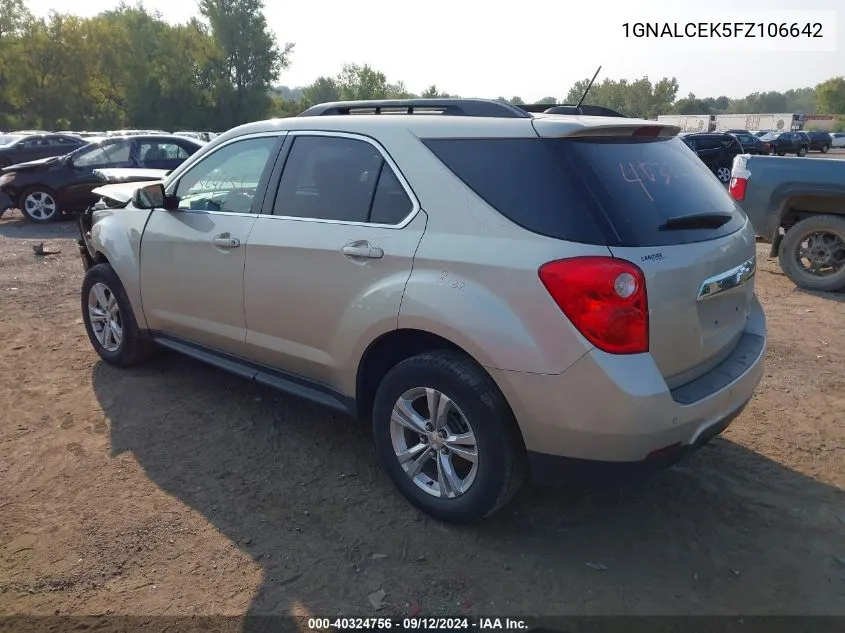 2015 Chevrolet Equinox Lt VIN: 1GNALCEK5FZ106642 Lot: 40324756