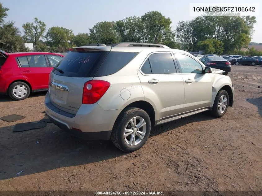 2015 Chevrolet Equinox Lt VIN: 1GNALCEK5FZ106642 Lot: 40324756